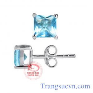 Hoa tai topaz vuông