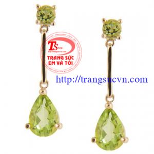 Đôi hoa tai đá peridot