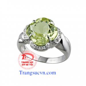 Nhẫn nam vàng trắng peridot