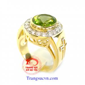 Nhẫn nam Peridot Thánh Giá