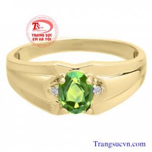 Nhẫn nam vàng tây ngọc peridot