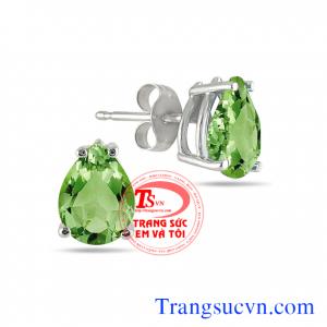 Hoa tai peridot giọt nước