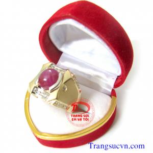 Nhẫn nam ruby lục yên chất lượng