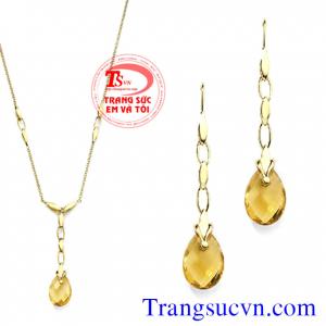 Thạch anh vàng bộ trang sức