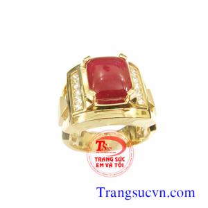 Nhẫn ruby nam vàng 14k đẹp