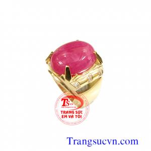 Nhẫn ruby thiên nhiên vàng 14k