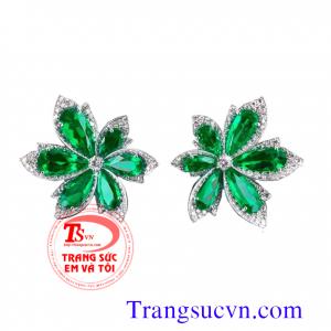 Hoa tai emerald sang