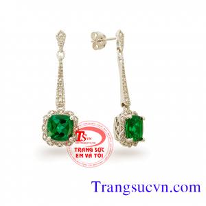 Hoa tai đá quý emerald đẹp