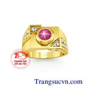 Nhẫn ruby sao tự nhiên đẹp