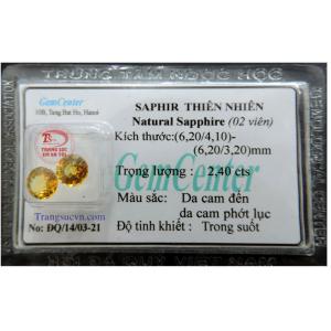Đá saphire vàng thiên nhiên