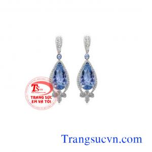 Hoa tai vàng đá topaz tài lộc