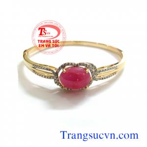 Vòng tay đá quý ruby vàng  tây 14k