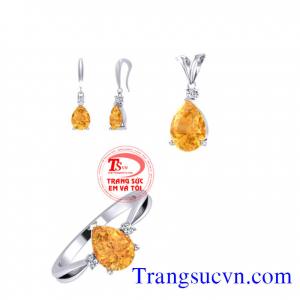 Bộ trang sức vàng trắng