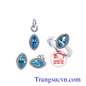 Đá topaz vàng trắng đẹp