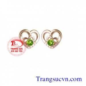 Hoa tai đá peridot đẹp