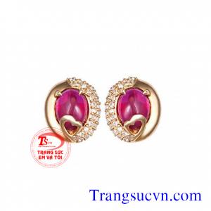 Cặp bông tai ruby