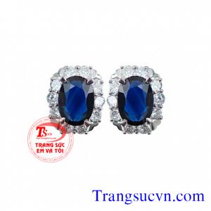 Natural Sapphire vàng tây 18k gắn kim cương