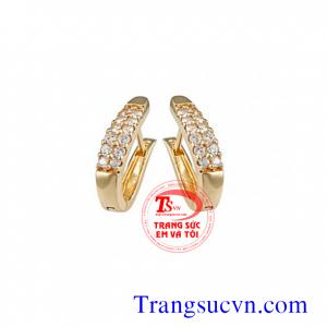 Cặp bông tay kim cương thiên nhiên vàng 18k