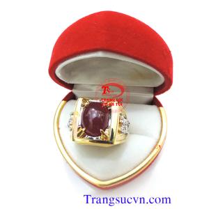 Nhẫn nam ruby thiên nhiên