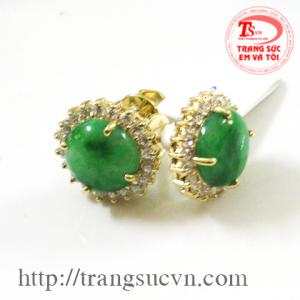 Hoa tai ngọc jadeite (ngọc cẩm thạch)