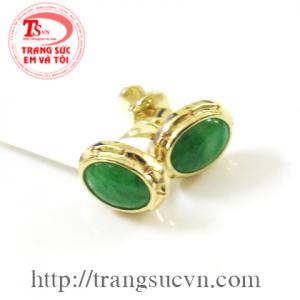 Hoa tai ngọc jadeite bình an