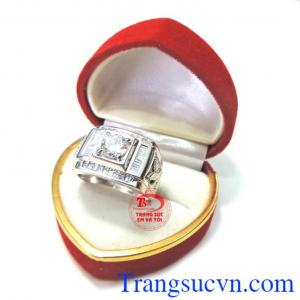 Nhẫn nam vàng 18k trắng