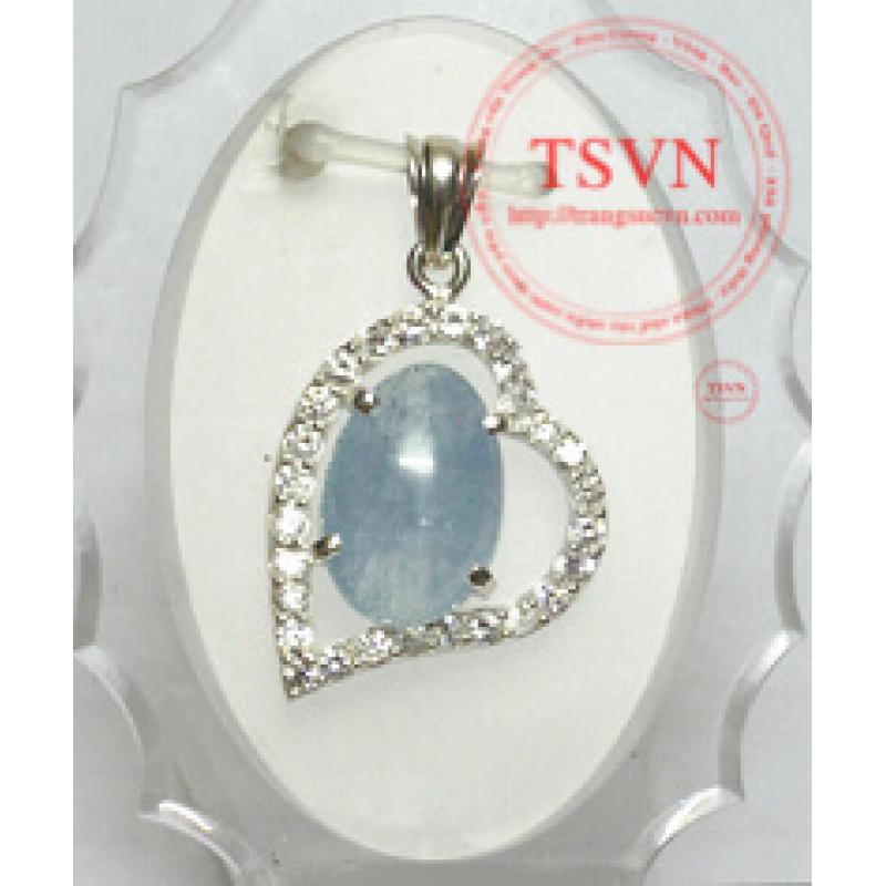 Đá Aquamarine mặt dây