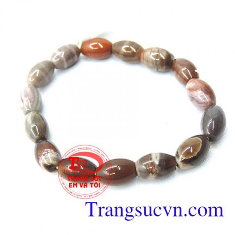 Chuỗi canxedon dẹt nâu đỏ xinh