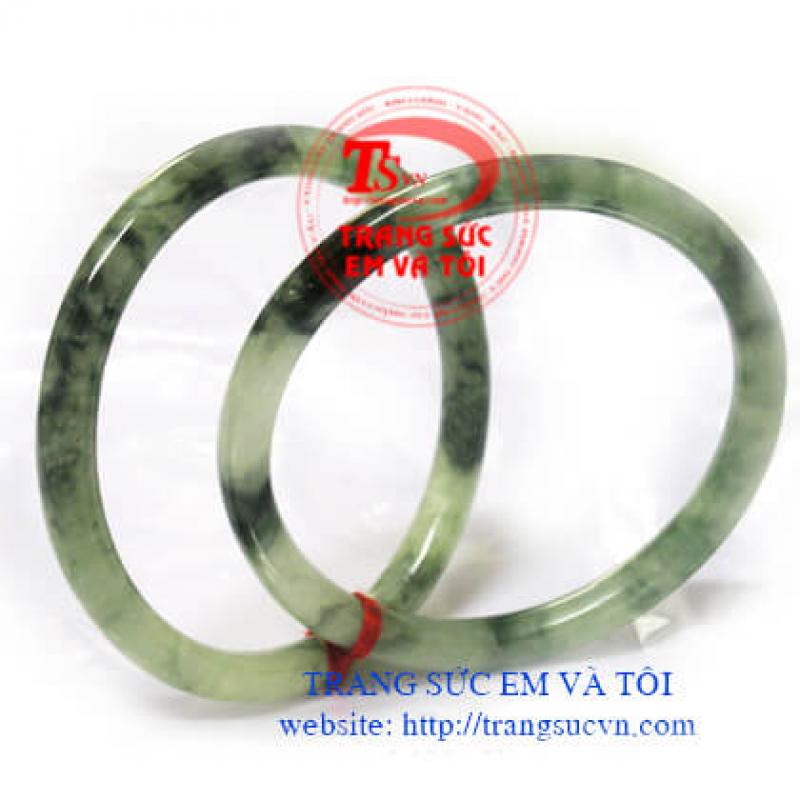 vòng đôi - ngọc cẩm thạch thiên nhiên