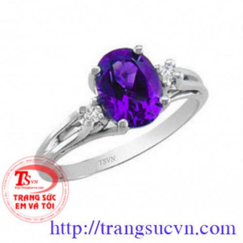 Nhẫn nữ thạch anh tím cao cấp