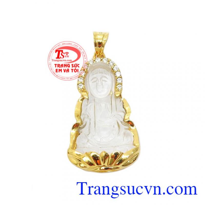 Mặt dây phật bà thạch anh 