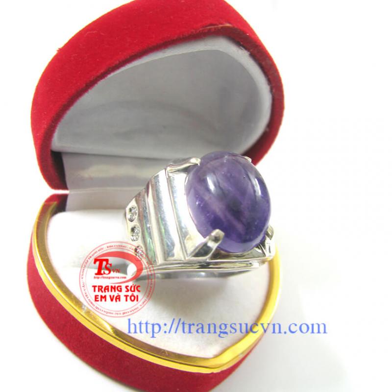 Nhẫn thạch anh tím nam