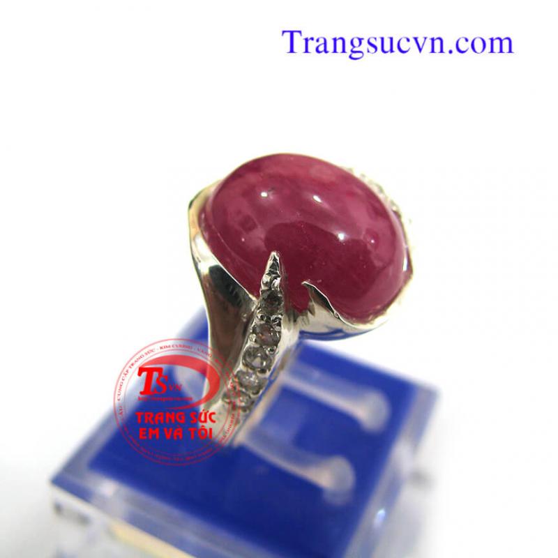 Nhẫn bạc ruby cho nữ