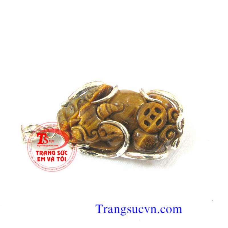 Mặt dây tỳ hưu đá mắt hổ thiên nhiên