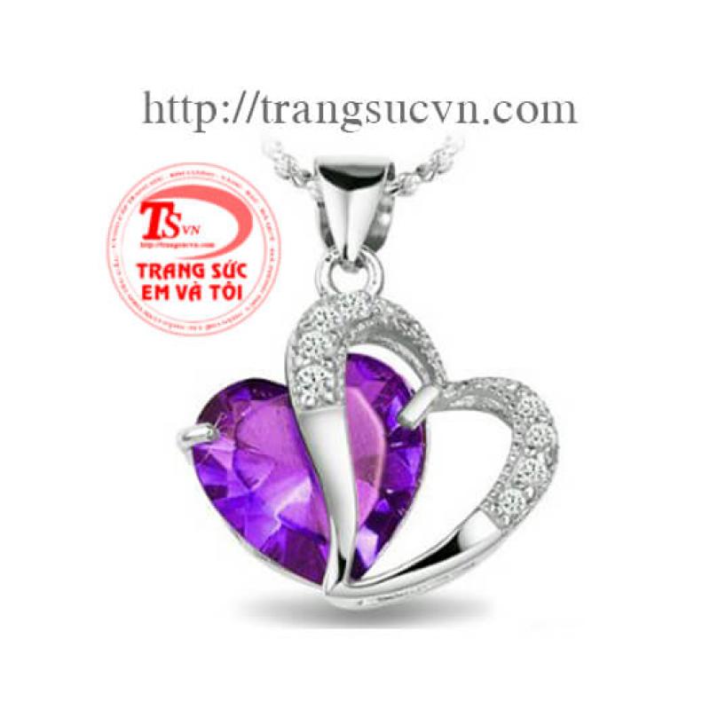 Mặt dây thạch anh tím nữ