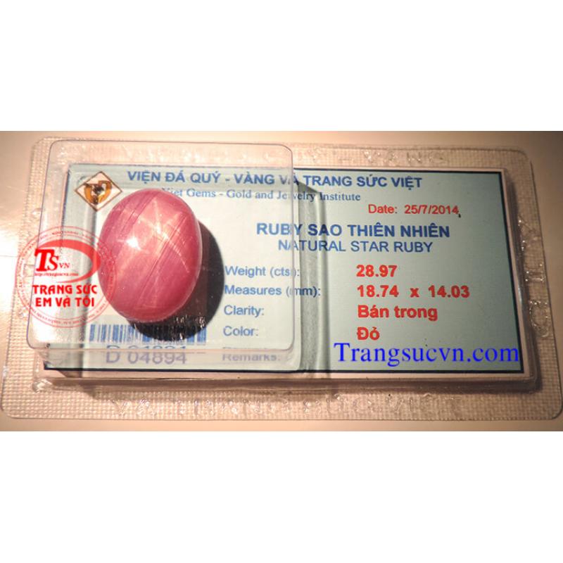 Ruby sao Việt Nam đẹp