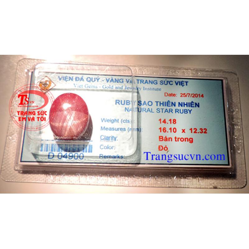 Ruby sao tự nhiên tài lộc