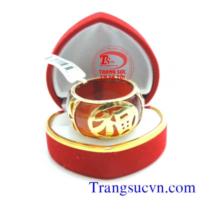 Nhẫn Mã Não Đỏ bọc vàng 18k