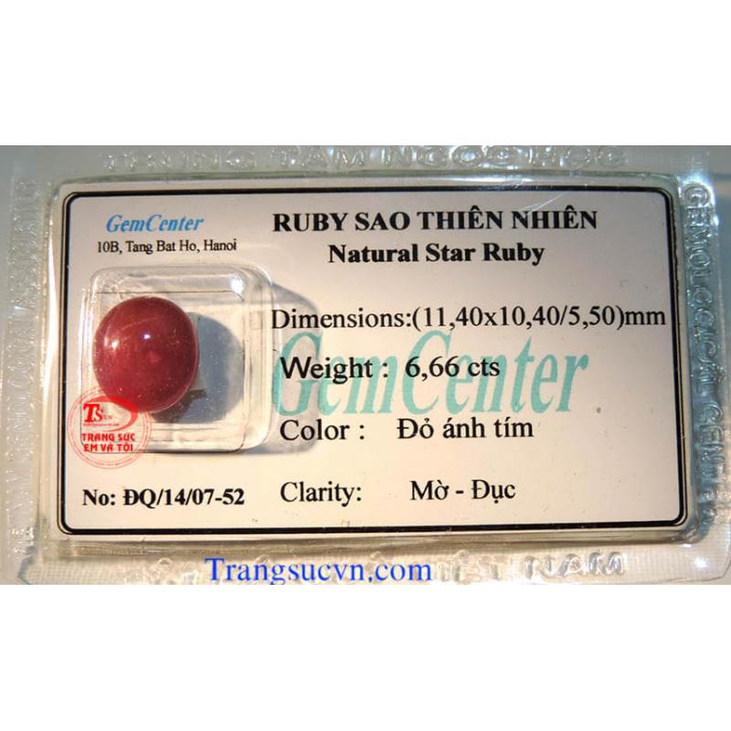 Đá ruby sao thiên nhiên