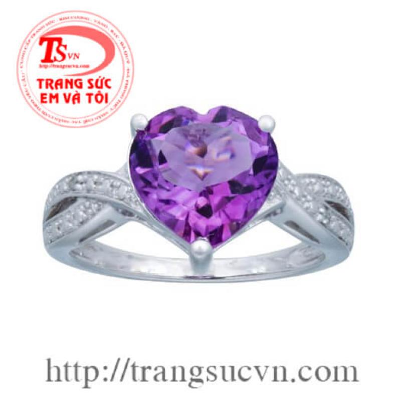 Nhẫn nữ thạch anh tím đẹp