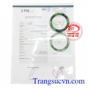 Giấy kiểm định Vòng Tay Phỉ Thúy Phát Lộc