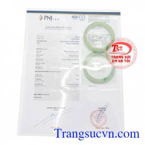 Giấy kiểm định Vòng Ngọc Jadeite Cao Cấp