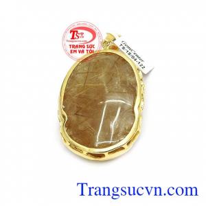 Mặt phật Di lặc thạch anh tóc bình an