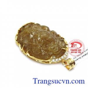 Mặt phật Di lặc thạch anh tóc bình an