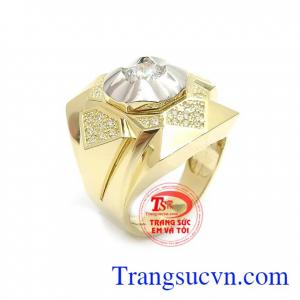 Nhẫn Nam Hàn Quốc Cá Tính bằng vàng 10k bền đẹp, chất lượng, nhẫn nam vàng tây kiểu dáng độc đáo, sắc nét