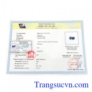 Giấy kiểm định đá quý từ trung tâm ngọc học