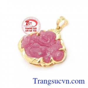 Mặt Phật Di Lặc Ruby Bình An chế tác tinh xảo đeo hợp thời trang và phong thủy