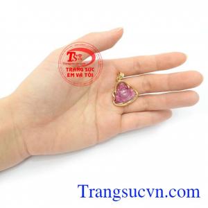 Mặt Phật Ruby Đại Lộc bọc vàng 14 bền đẹp, chất lượng đảm bảo