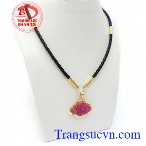 Bộ Dây Chuyền Ruby Bình An vàng 14k bền đẹp