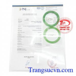 Giấy kiểm định Vòng Ngọc Cẩm Thạch Chiêu Tài